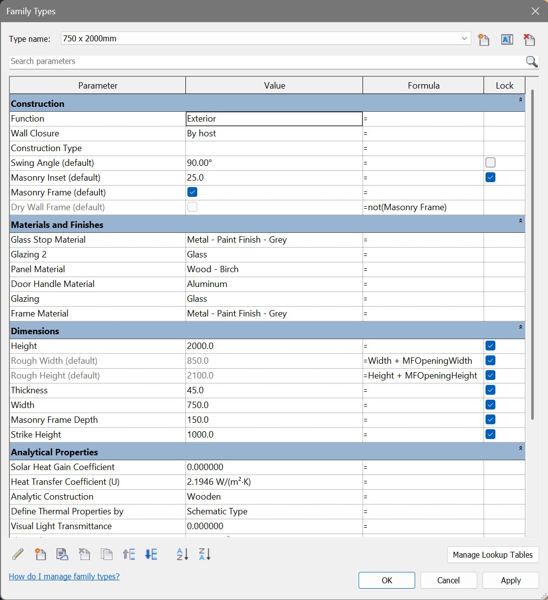 Family Types Editor